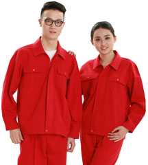 洪瑞系列 [ HR-853款 ] 大红帆布单层茄克 工作服款式