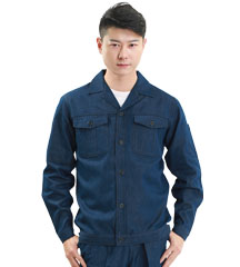 洪瑞系列 [ HR-618款 ] 靛青精梳棉牛仔长袖 工作服款式