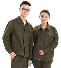 洪瑞系列 [ HR-815款 ] 军绿纯棉纱卡茄克 工作服款式